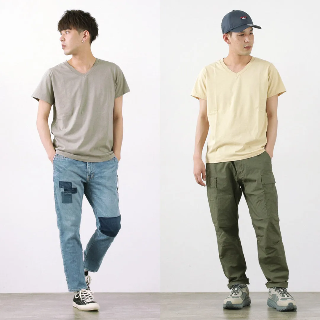 REMI RELIEF / LW processed V-neck T-shirt