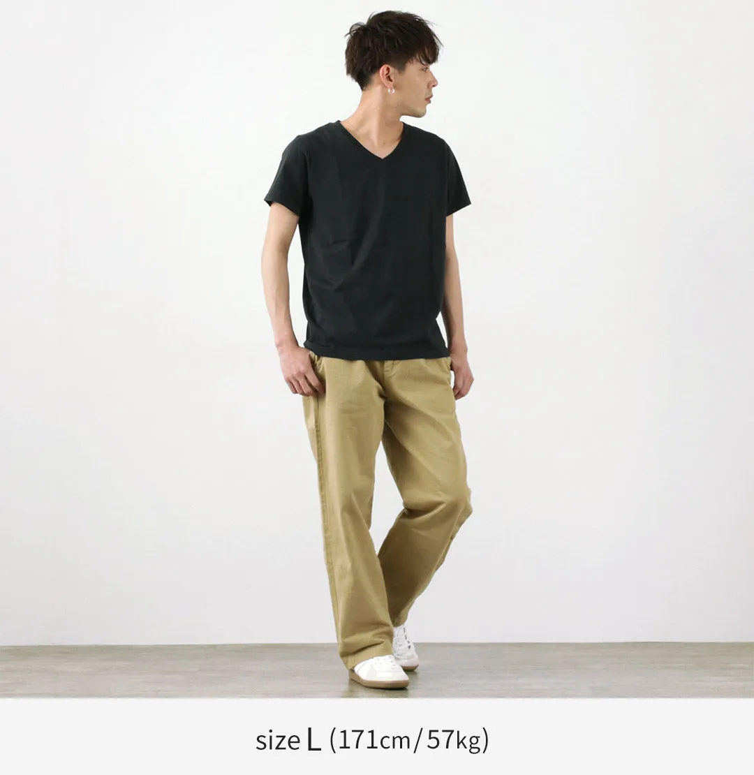 REMI RELIEF / LW processed V-neck T-shirt