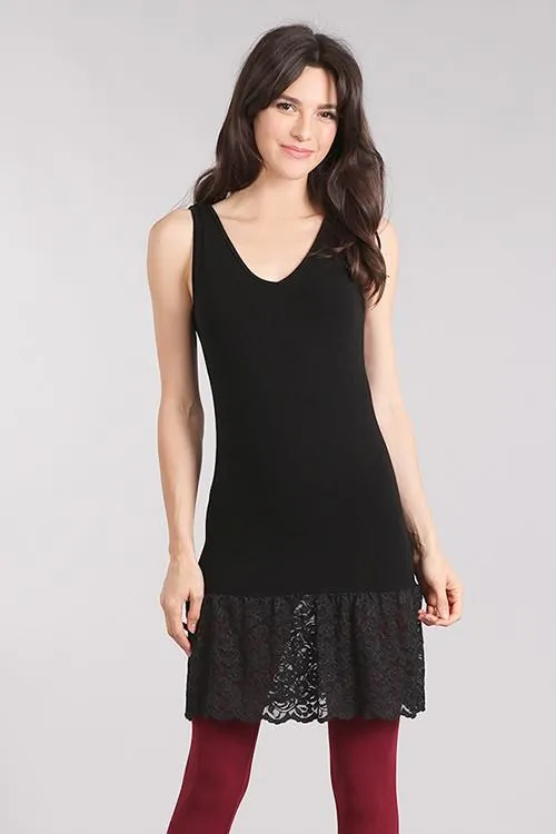 REVERSIBLE VNECK/SCOOP TANK WITH LACE