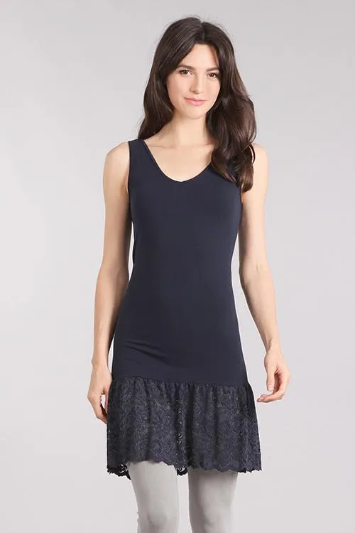 REVERSIBLE VNECK/SCOOP TANK WITH LACE