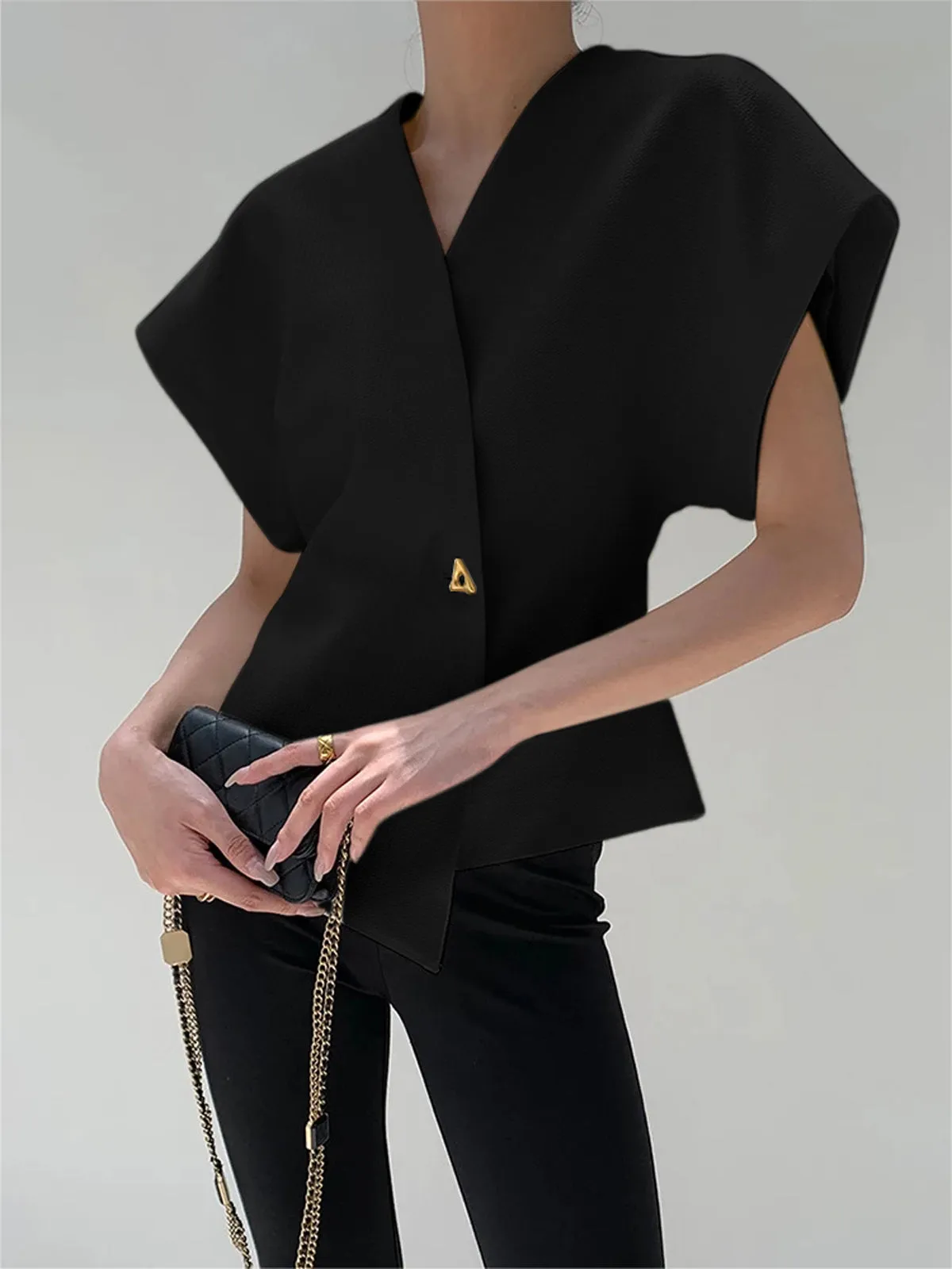 Rhenira - V-Neck Asymmetric Top