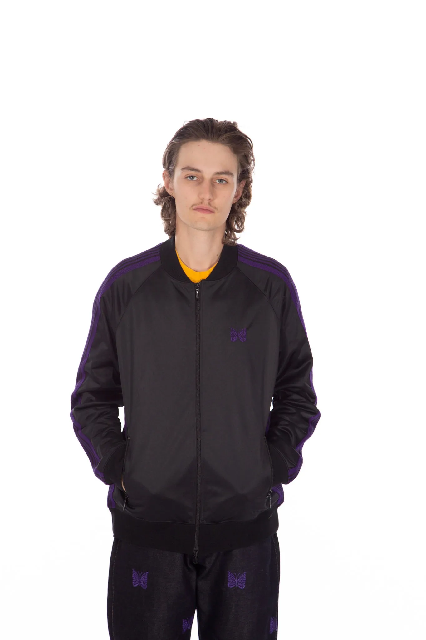 Rib Collar Track Jacket Black