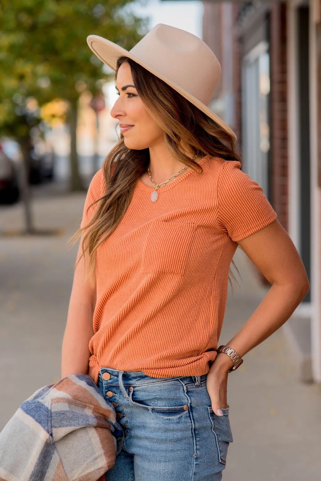 Ribbed Pocket Tee