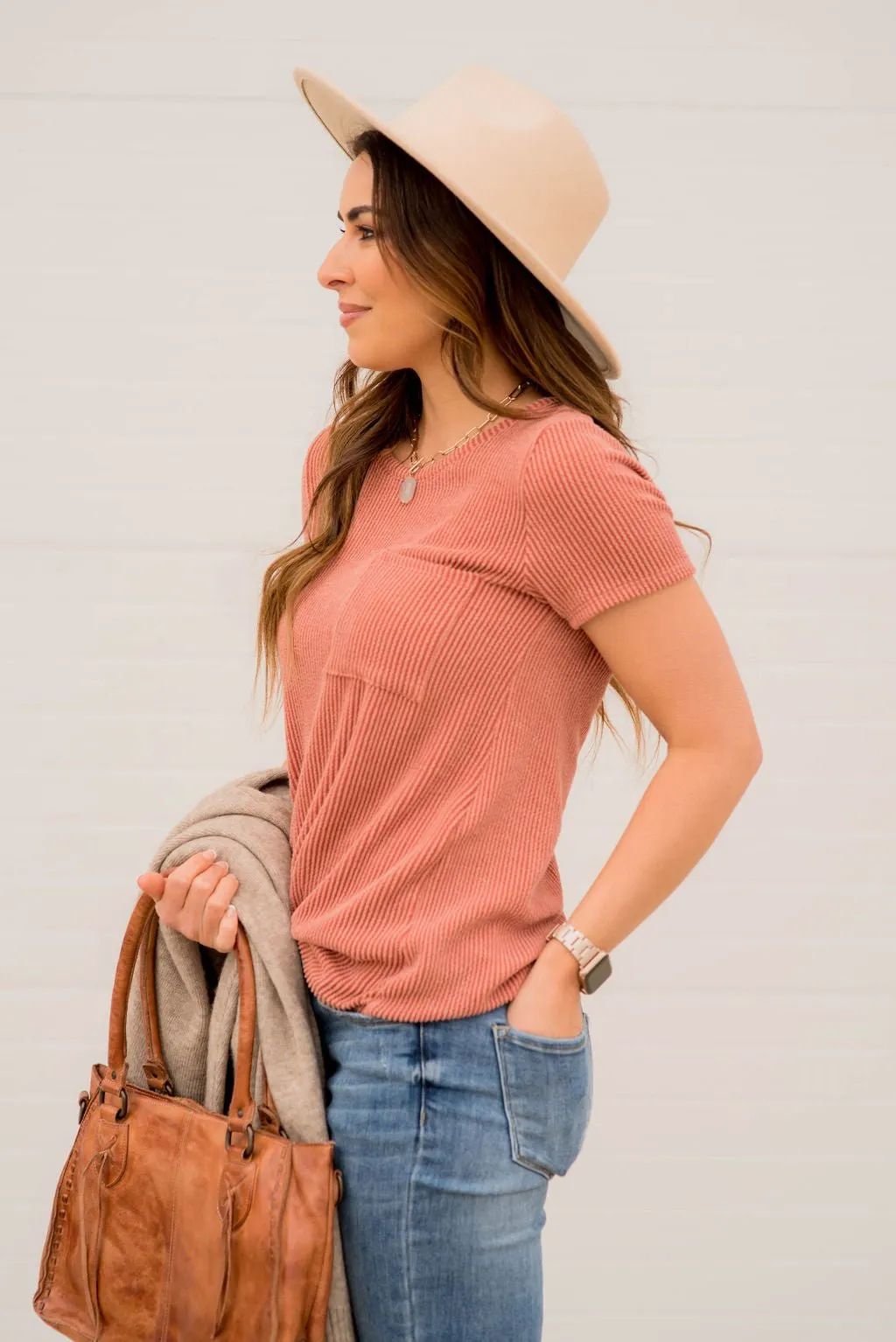 Ribbed Pocket Tee