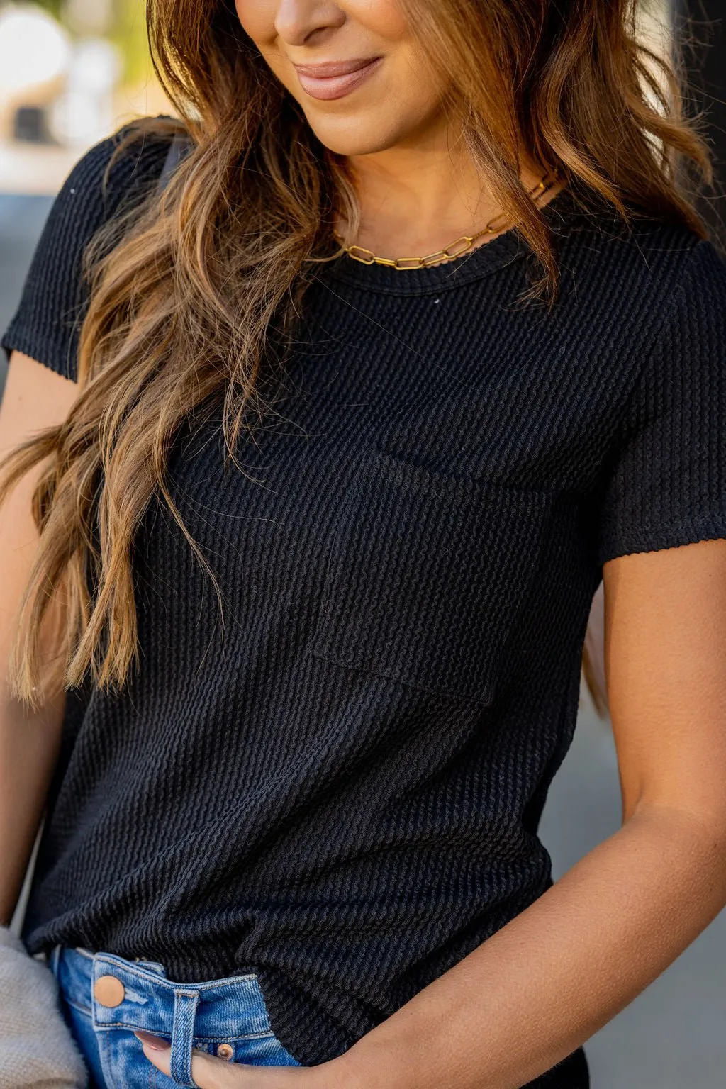 Ribbed Pocket Tee