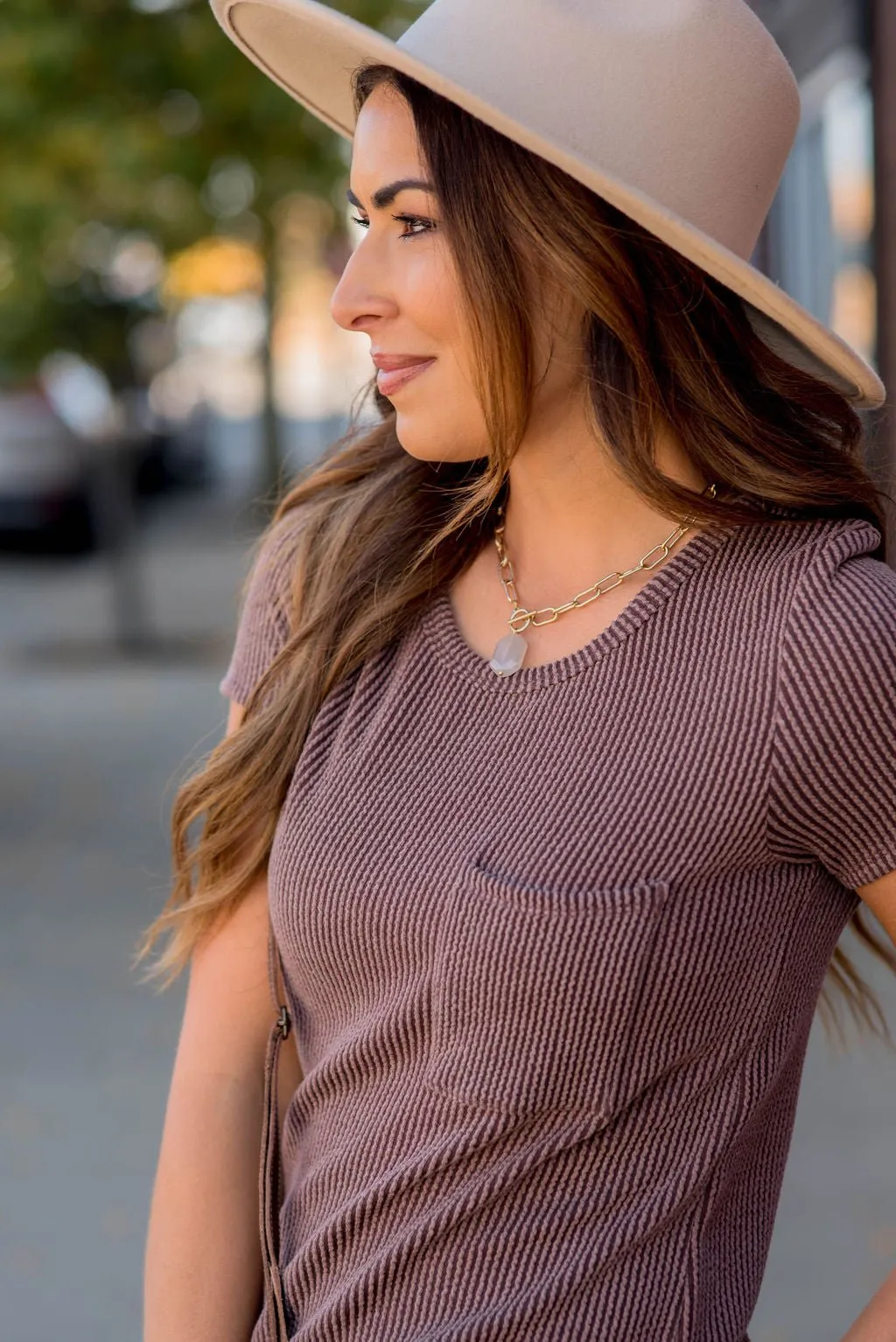 Ribbed Pocket Tee