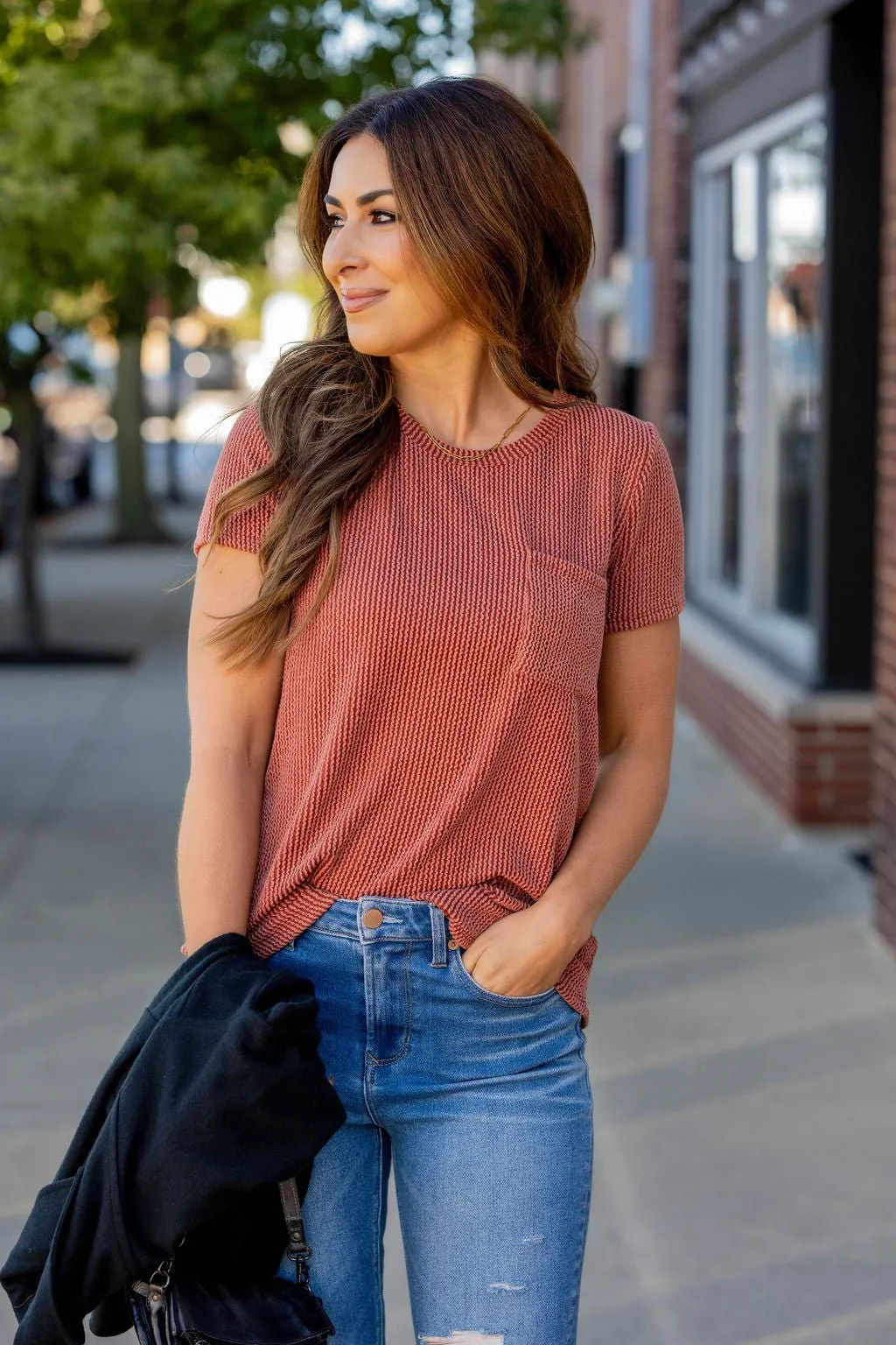 Ribbed Pocket Tee