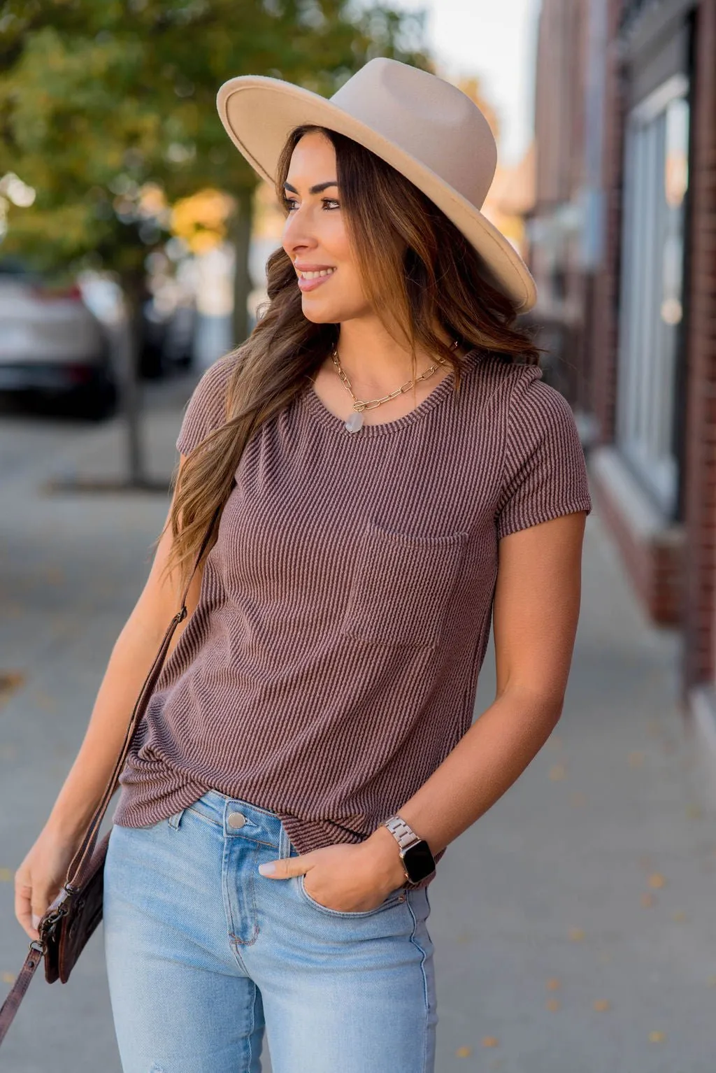 Ribbed Pocket Tee