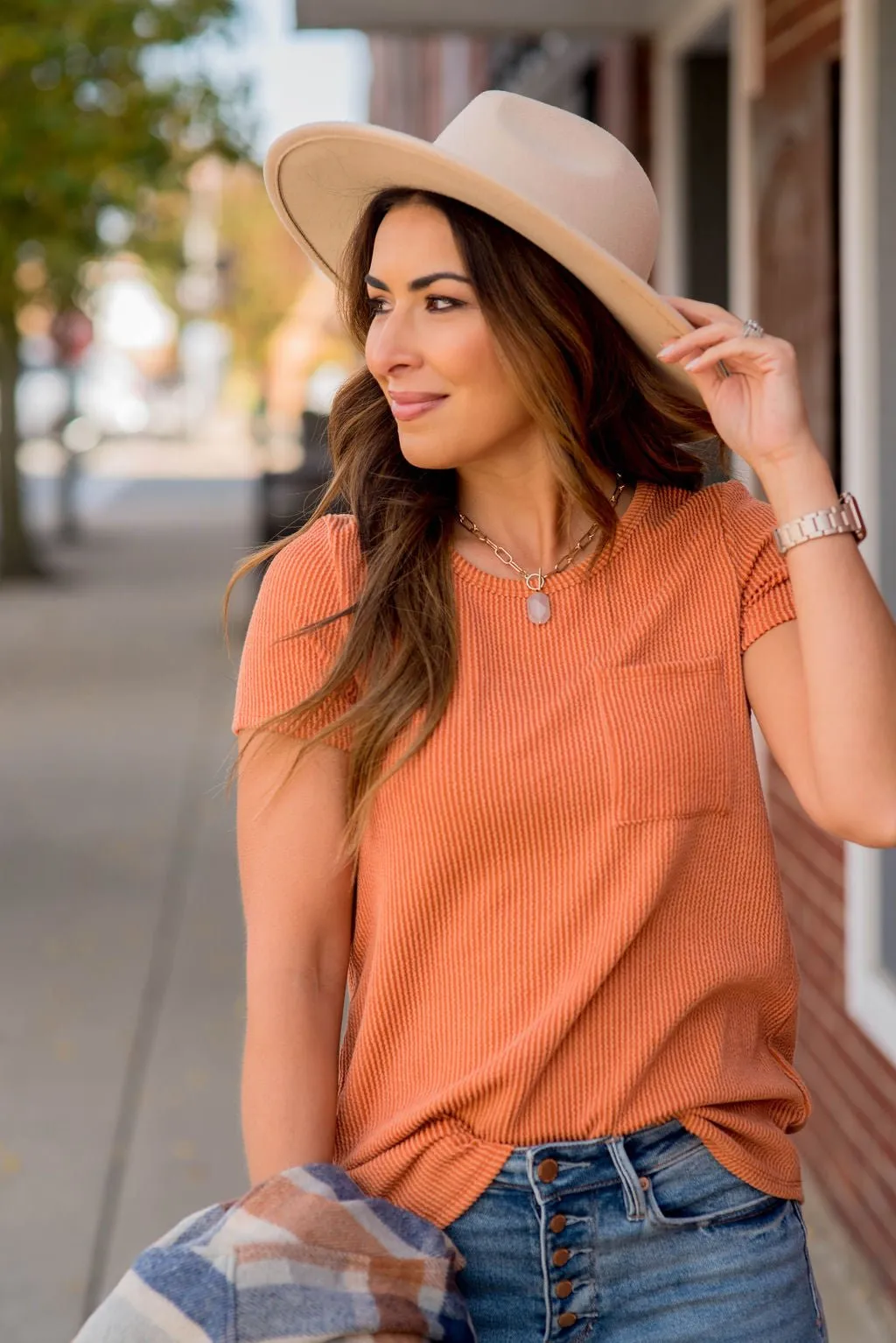 Ribbed Pocket Tee