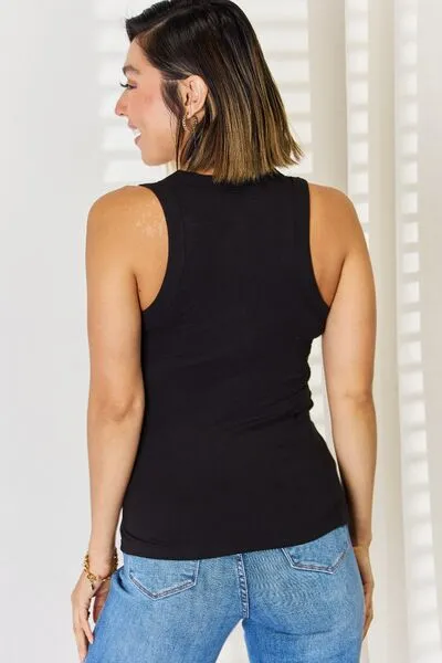 Ribbed Square Neck Racerback Layering Tank