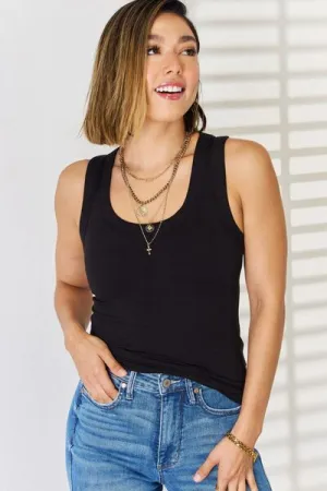 Ribbed Square Neck Racerback Layering Tank
