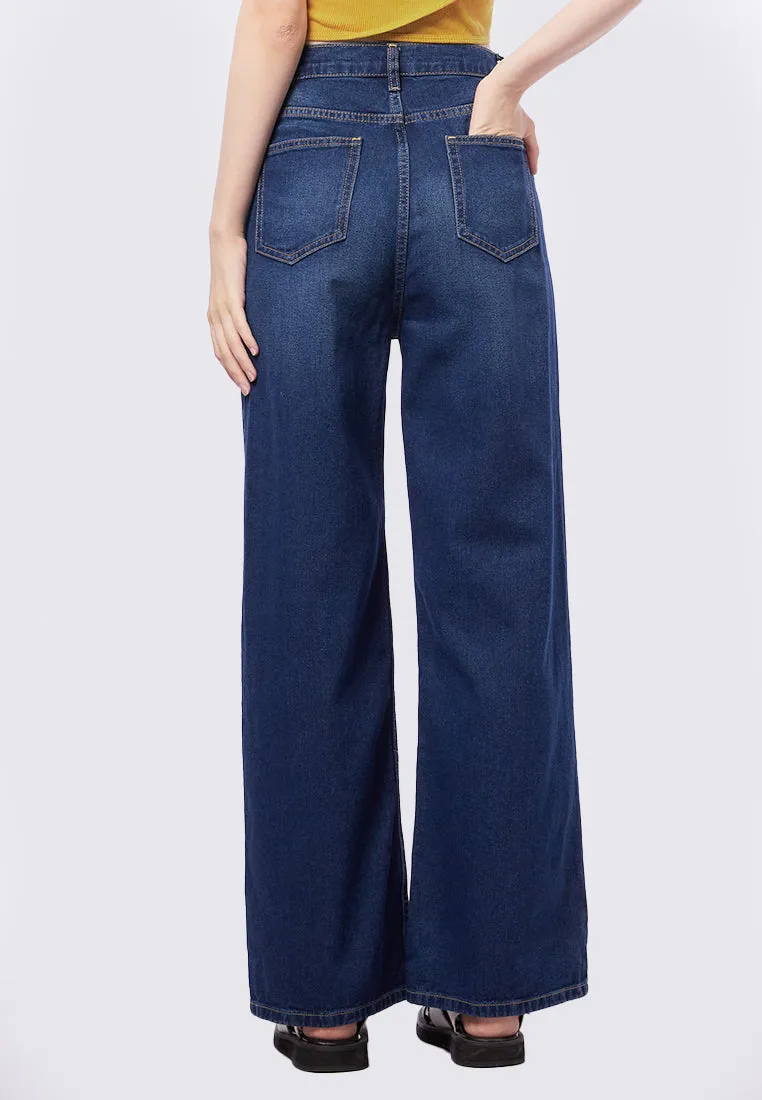 Ripped High Waist Denim Pants