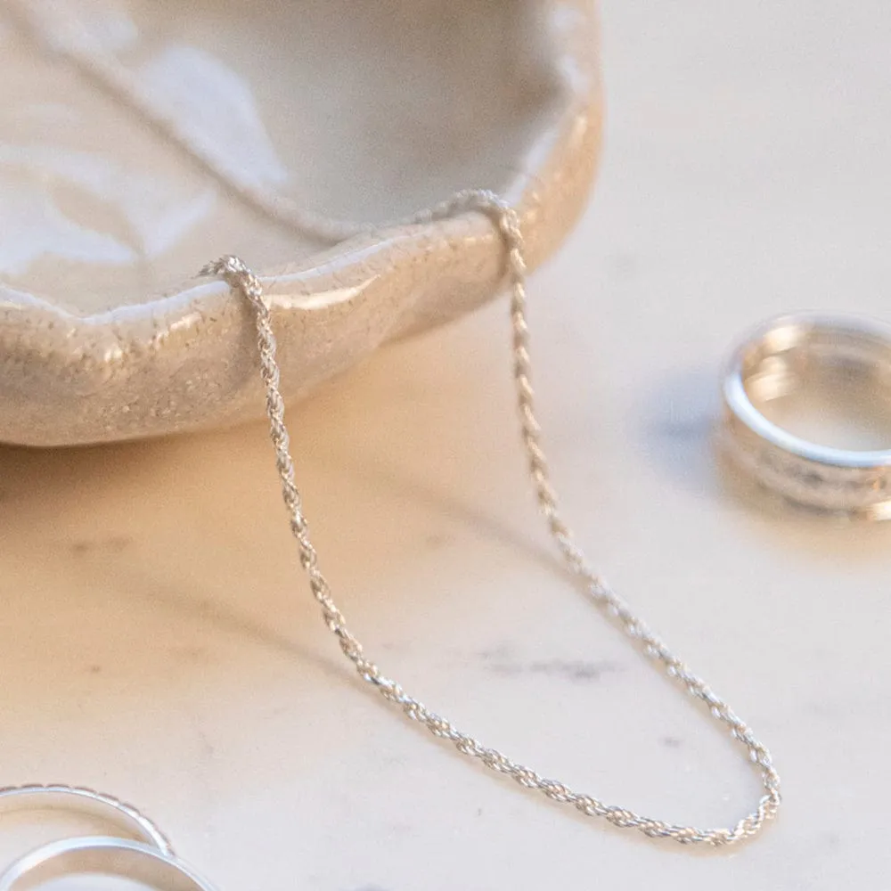 Rope Layering  Chain Necklace Sterling Silver