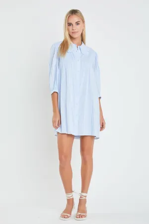 Ruffled Collar Shirt Dress