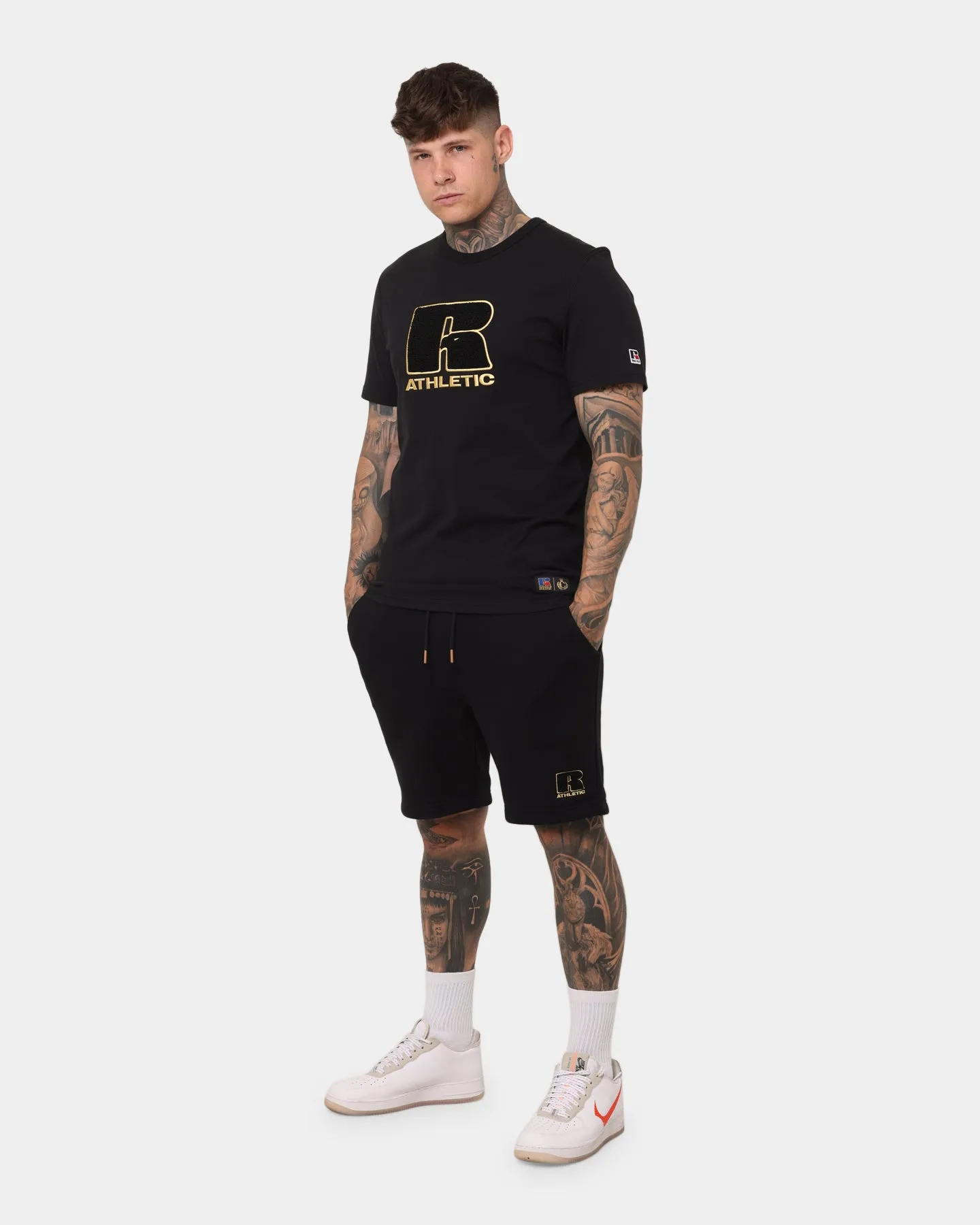 Russell Athletic Russell Athletic X Culture Kings College Athletic Shorts Black/Gold