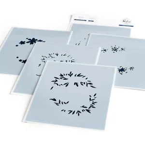 Rustic Floral Wreath layering stencil set