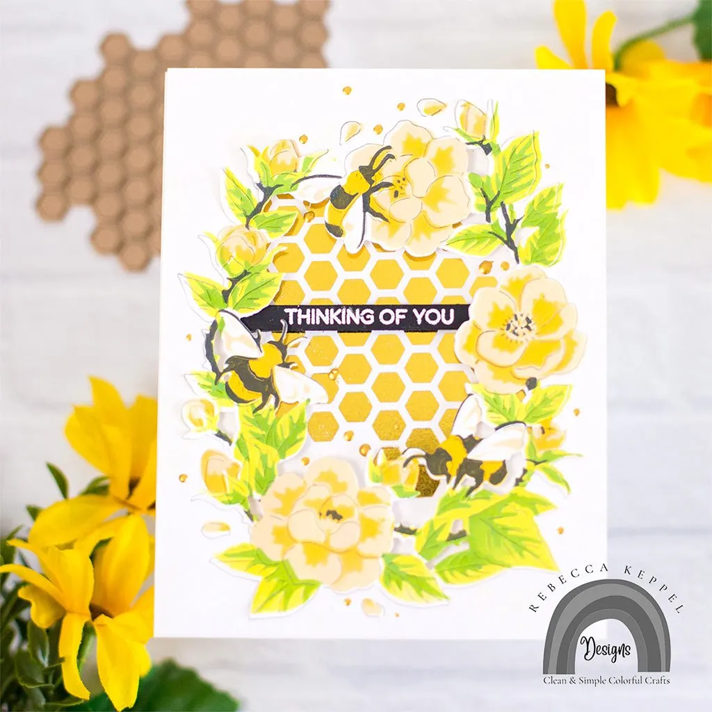 SA221 Color Layering Bee Florals Stencils