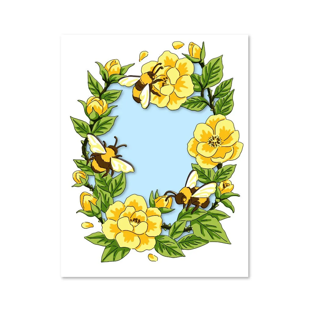 SA221 Color Layering Bee Florals Stencils