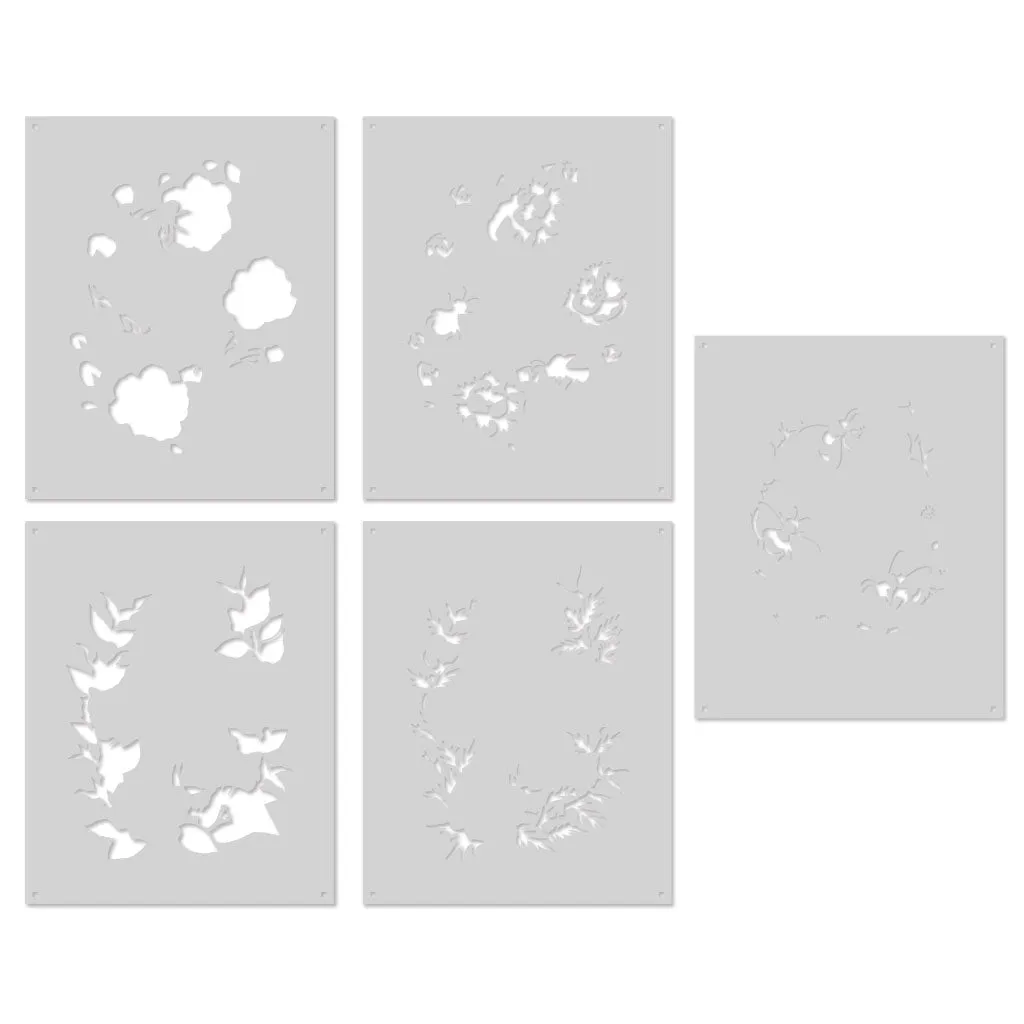 SA221 Color Layering Bee Florals Stencils