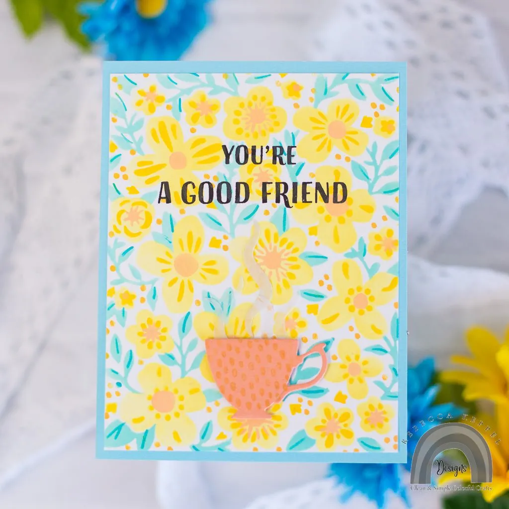 SA232 Color Layering Bold Flowers Stencils