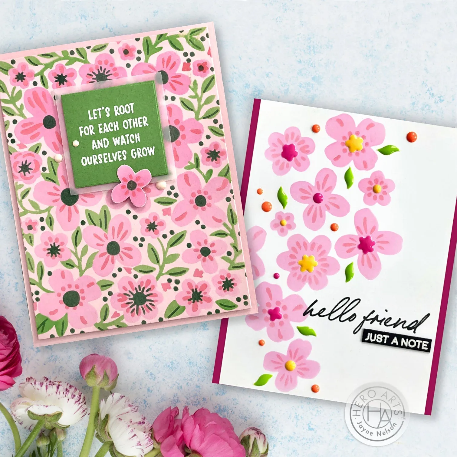 SA232 Color Layering Bold Flowers Stencils