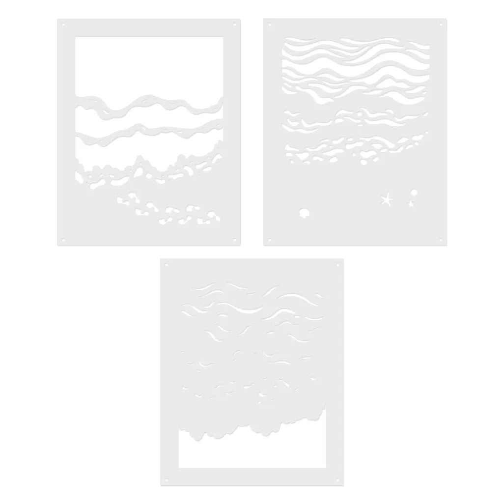 SA247 Color Layering Beach Floor Stencils