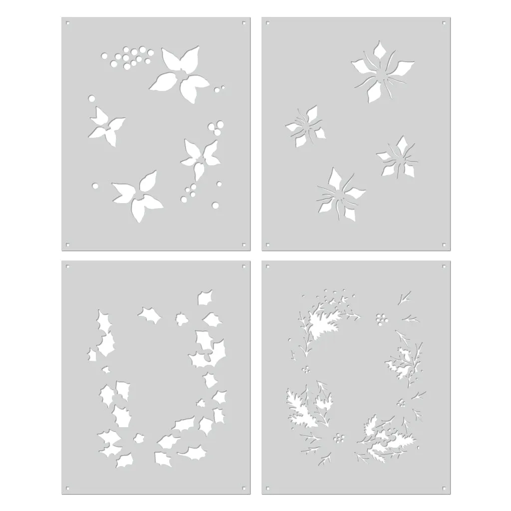 SA249 Color Layering Poinsettia Window Stencils