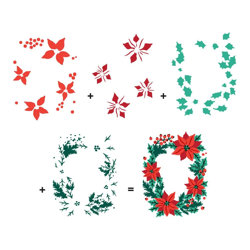SA249 Color Layering Poinsettia Window Stencils
