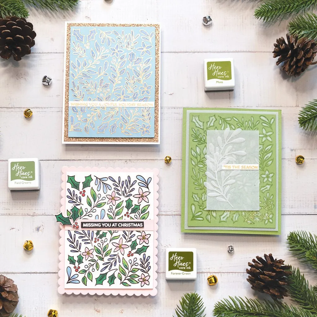 SA251 Color Layering Christmas Foliage Stencils