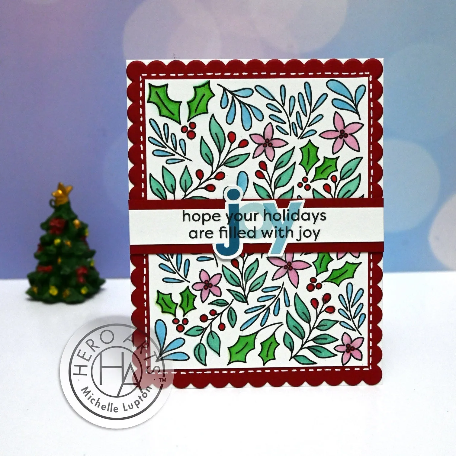 SA251 Color Layering Christmas Foliage Stencils
