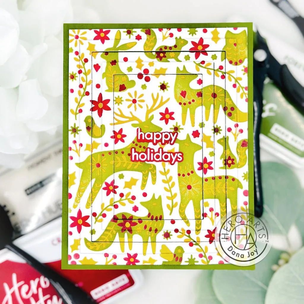 SA257 Color Layering Folk Winter Animals Stencils