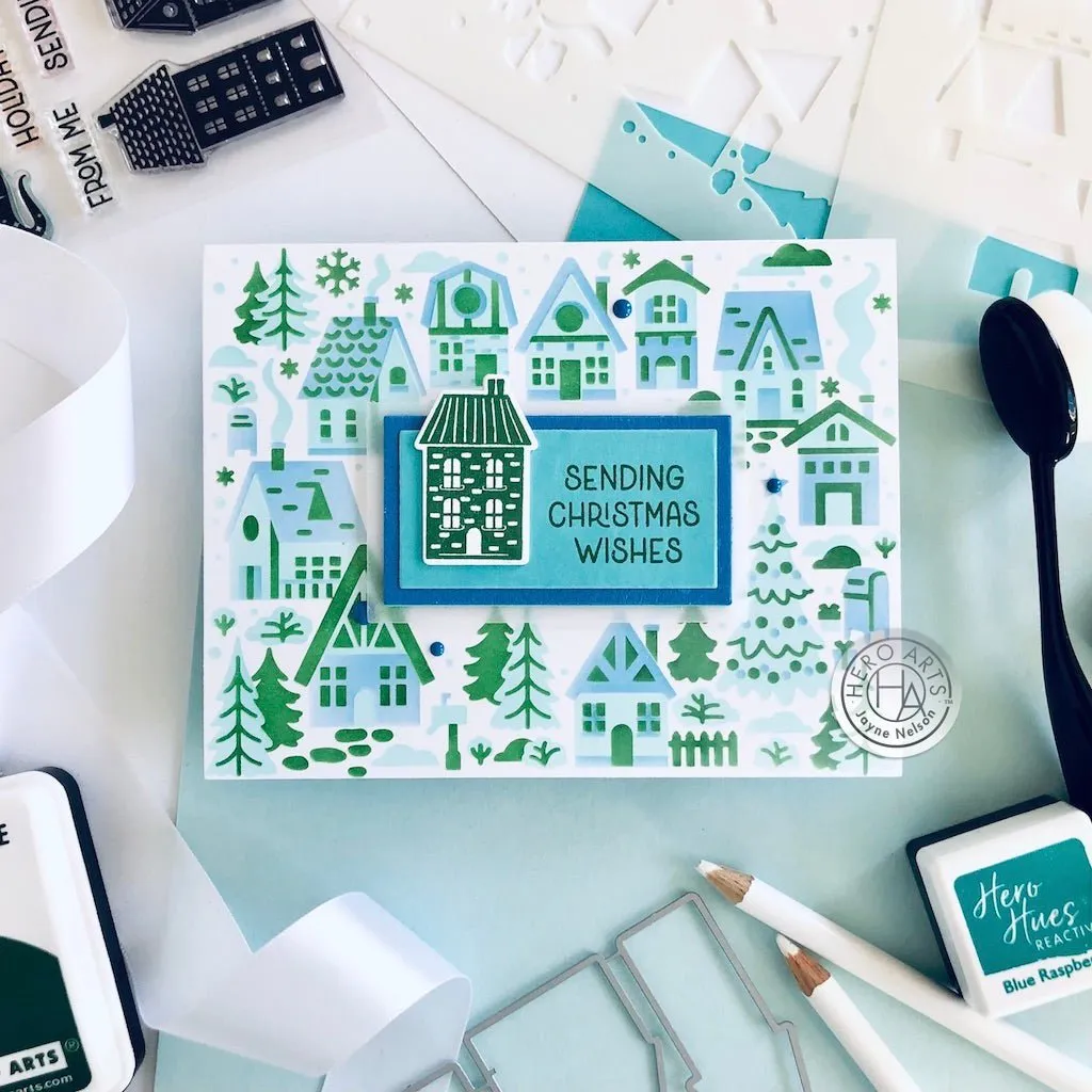 SA259 Color Layering Holiday Neighborhood Stencils