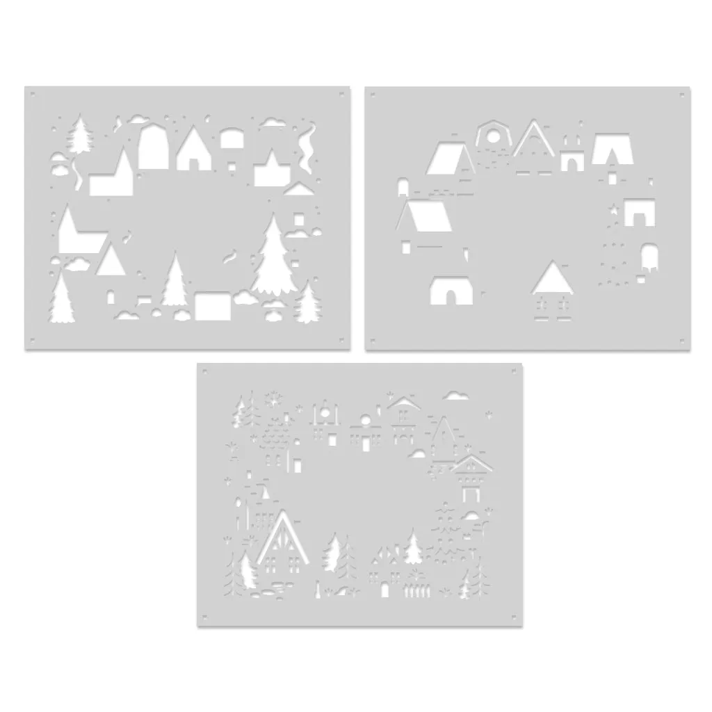 SA259 Color Layering Holiday Neighborhood Stencils