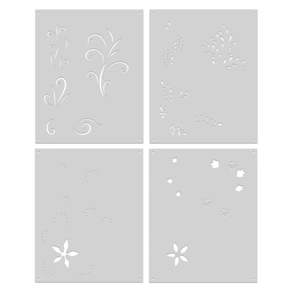 SA260 Color Layering Holiday Flourishes Stencils