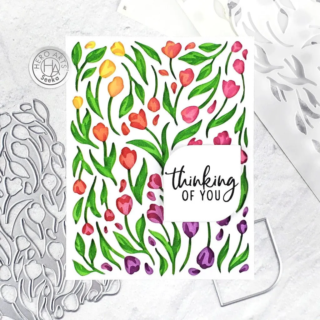 SA262 Color Layering Tulip Pattern Stencils