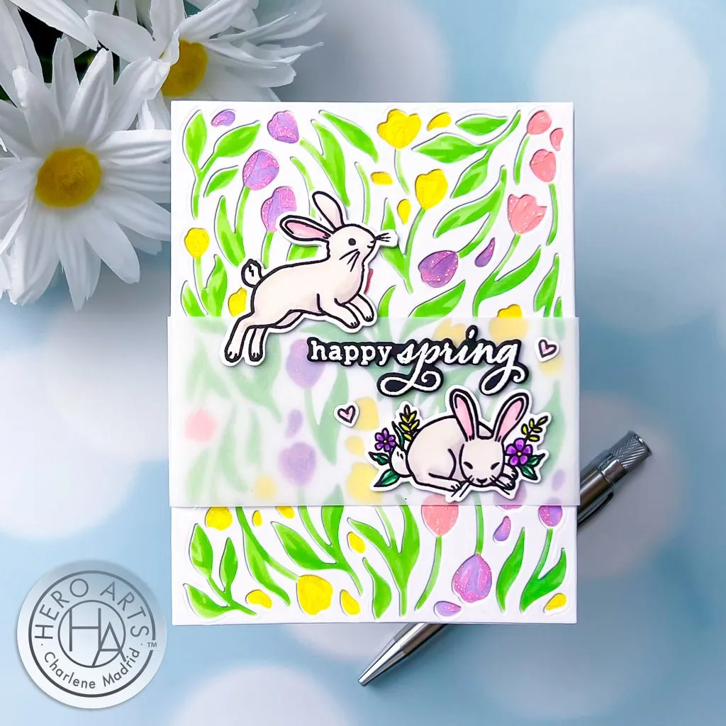 SA262 Color Layering Tulip Pattern Stencils