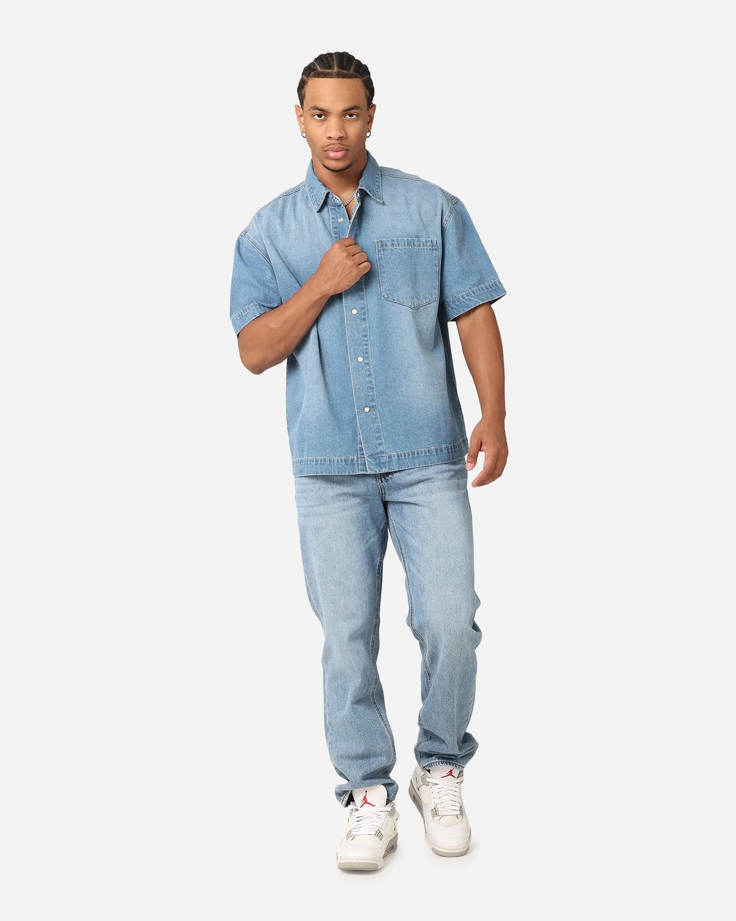 Saint Morta Boxy Denim Shirt Light Blue Denim