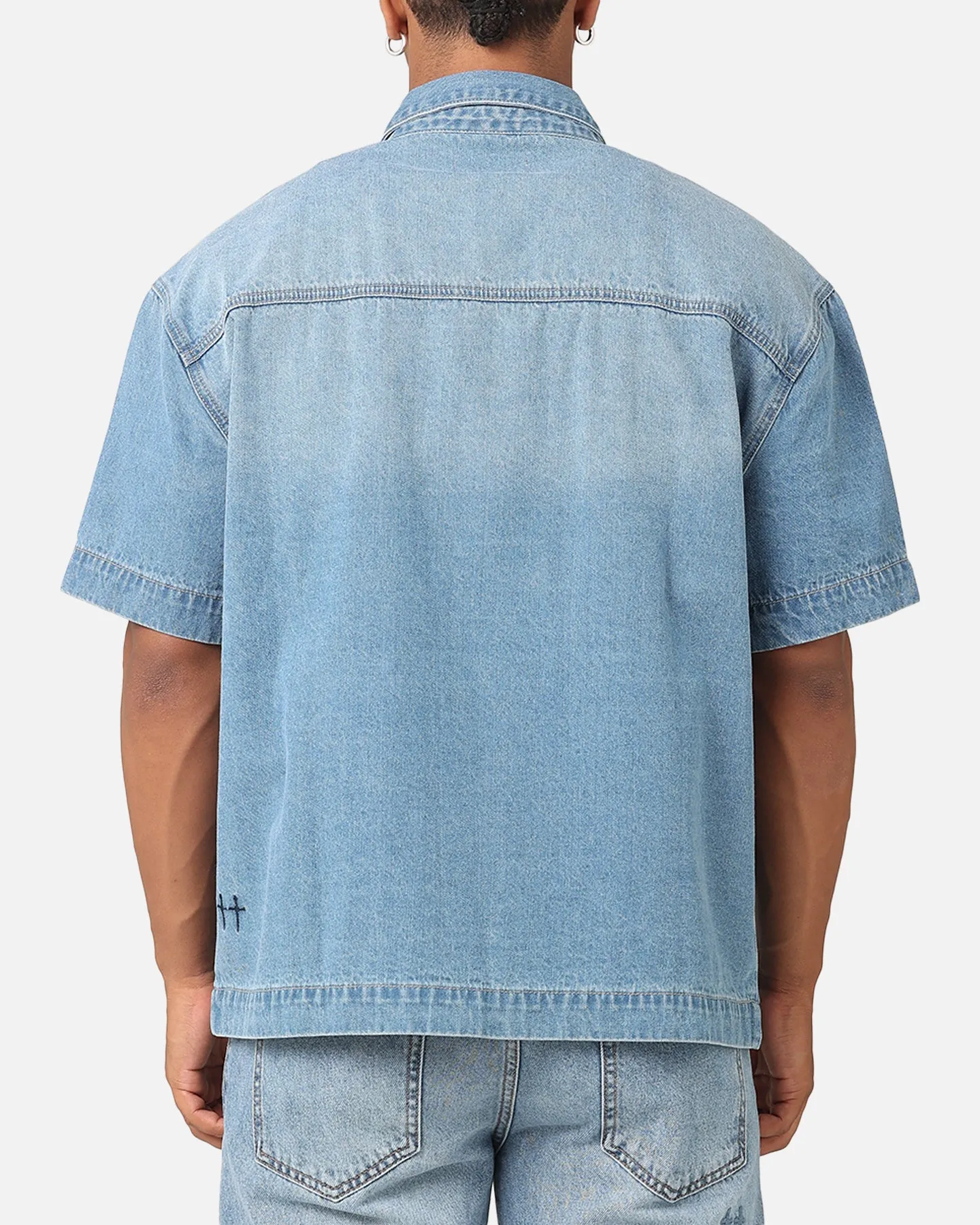 Saint Morta Boxy Denim Shirt Light Blue Denim