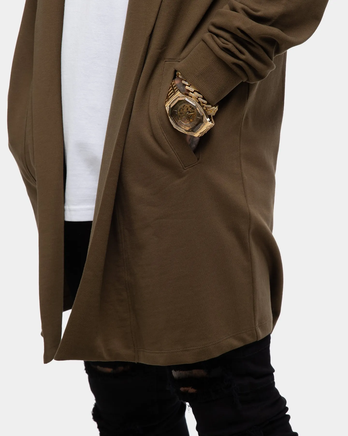 Saint Morta Coffin Party Longline Cardigan Army Green