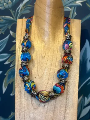 SALE Liberty Silk Scottish Bauble Necklace