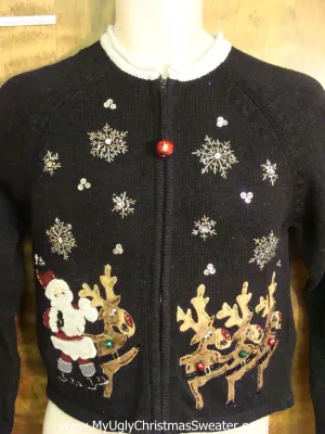 Santa and Dancing Reindeer Funny Christmas Sweater