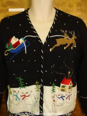 Santa and Reindeer Ugly Festive Xmas Sweater