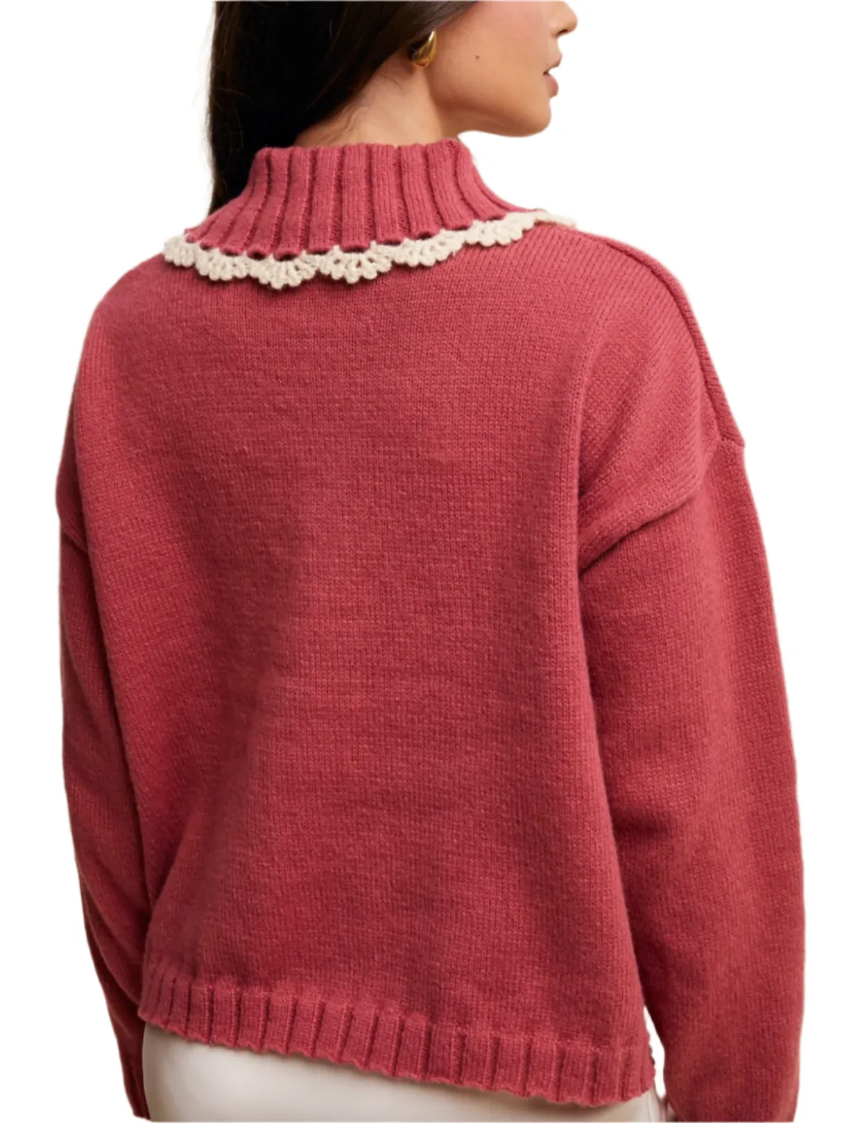 Scallop Collar Cardigan