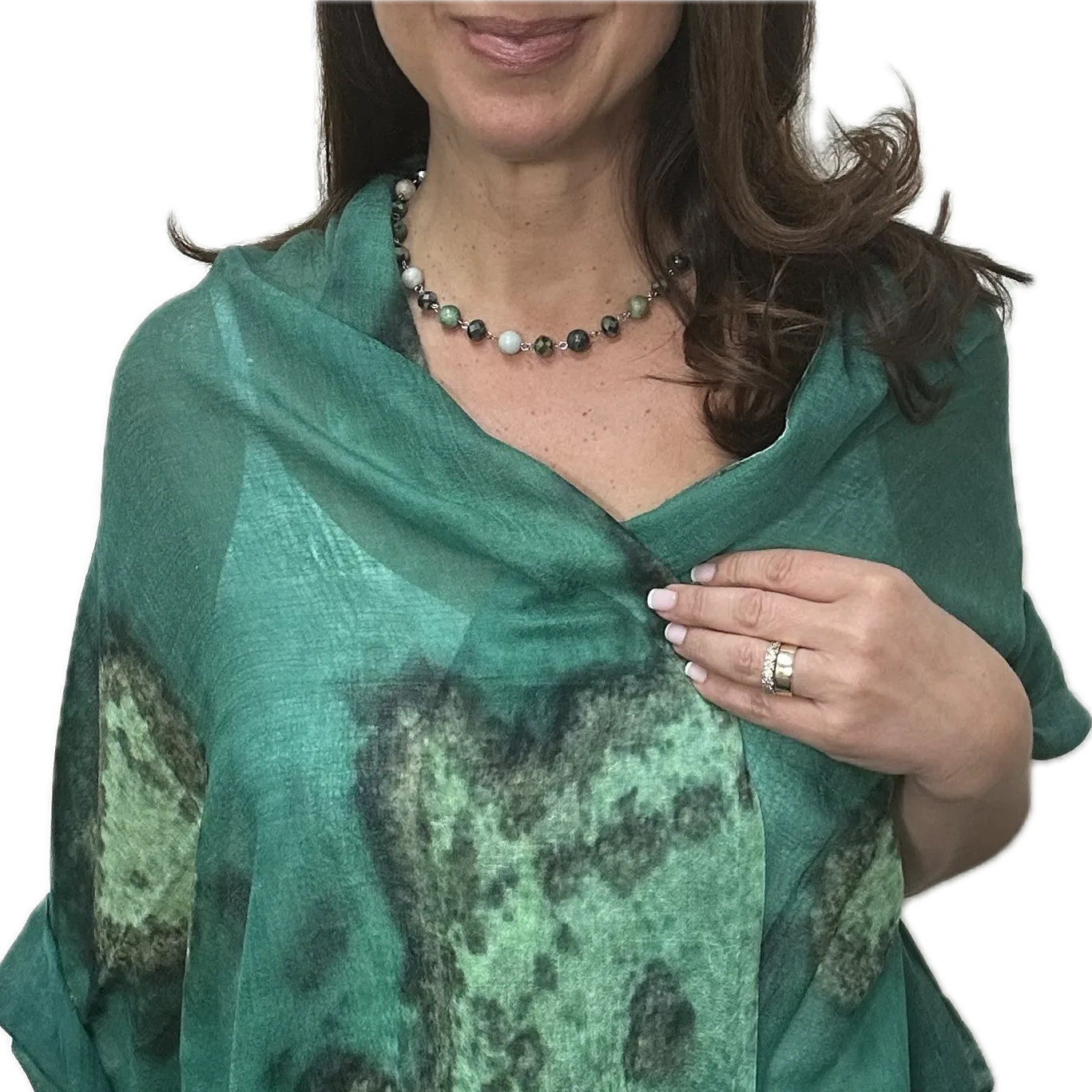 Scarf - Fine Wool - Aerial Reef