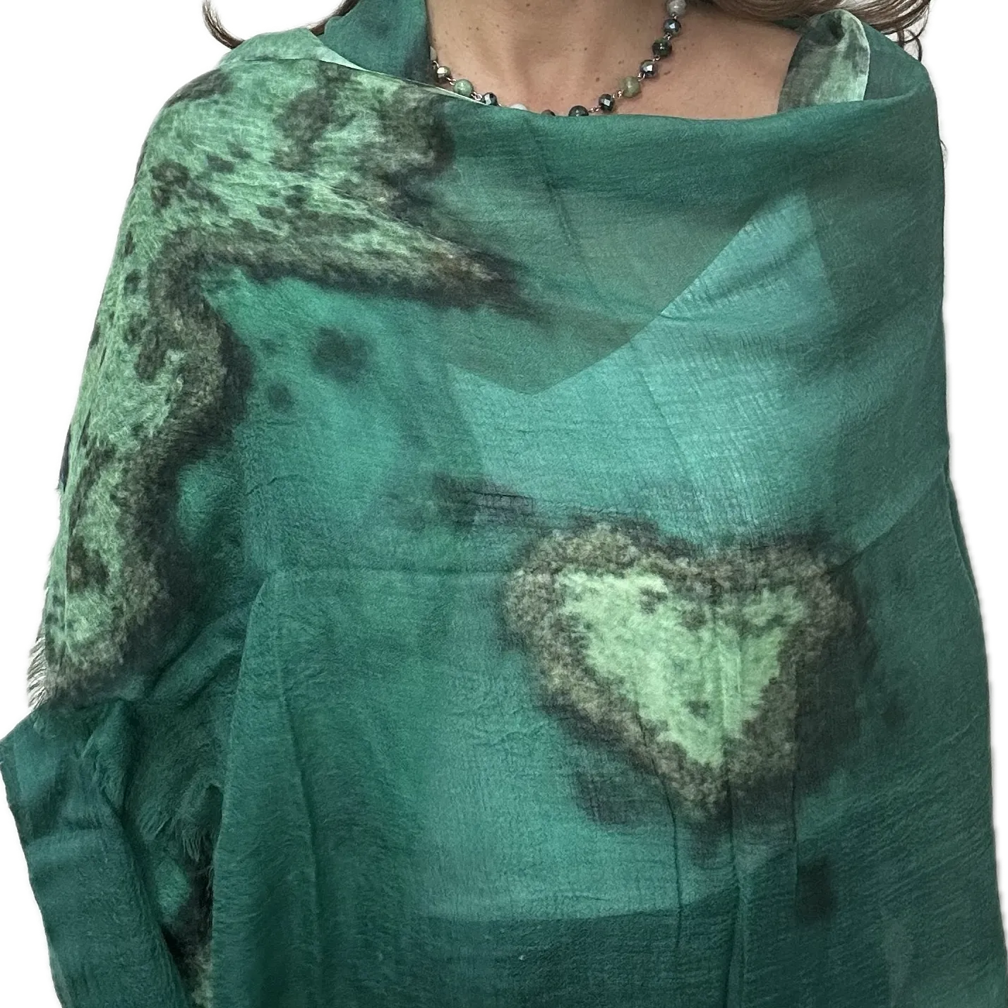 Scarf - Fine Wool - Aerial Reef