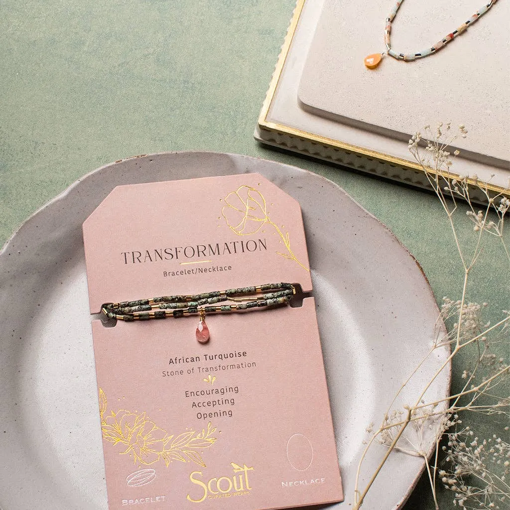 Scout Curated Wears - Teardrop Stone Wrap Amazonite/Howlite/Gold - Courage