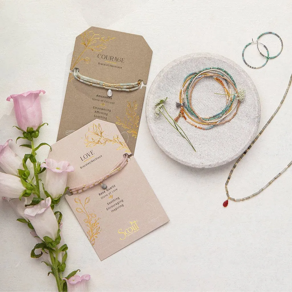 Scout Curated Wears - Teardrop Stone Wrap Amazonite/Howlite/Gold - Courage