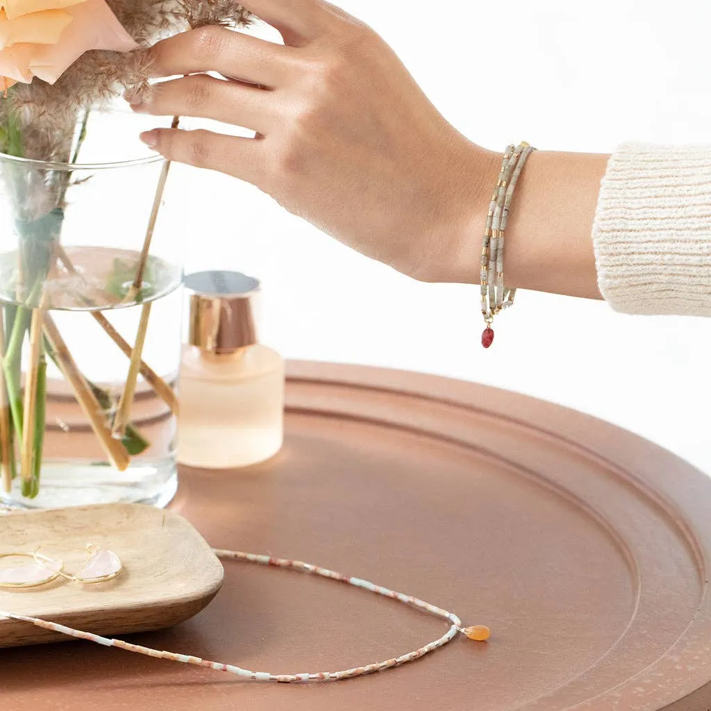 Scout Curated Wears - Teardrop Stone Wrap Amazonite/Howlite/Gold - Courage