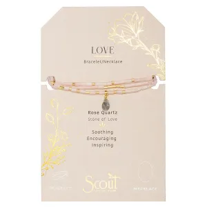 Scout Teardrop Stone Wrap Rose Quartz/Labradorite/Gold - Stone of Love