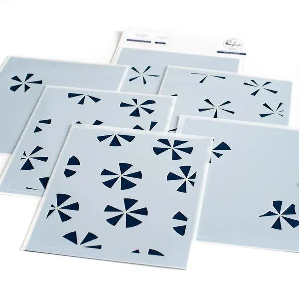 Seamless Starburst Circles layering stencil set